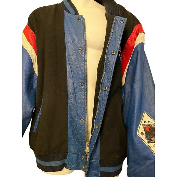 G-III Sports Carl Banks XL New York Giants Leather Quarterback Varsity Jacket VT - Picture 9 of 15